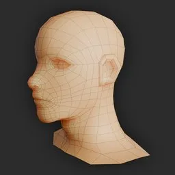 Stylized Male HEAD LOWPOLY
