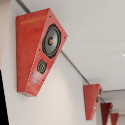 On-wall hi-fi speaker red composite