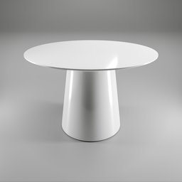 White conical dining table