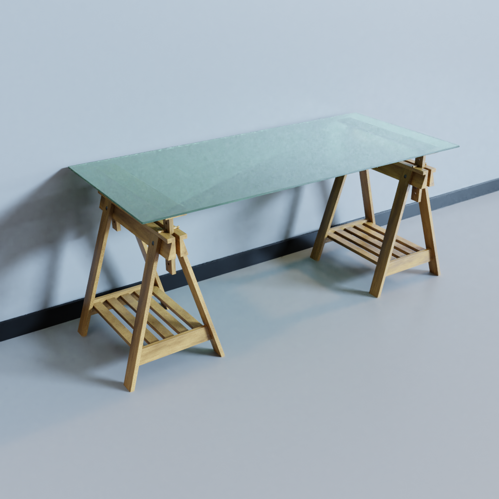 Ikea Glass Desk GLASHOLM / FINNVARD FREE Desks models BlenderKit