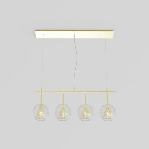 Glass and brass ceiling light