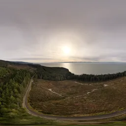 Aerial Landscape at Ocean Coast