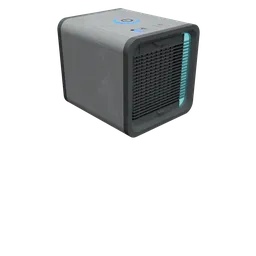 Detailed 3D model of a compact air cooler with surface imperfections and RGB lighting, compatible with Blender.