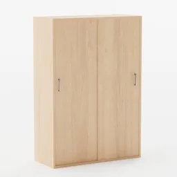 Detailed wooden wardrobe 3D model, perfect for Blender dressing room scenes, showcasing storage solution for clothes and accessories.