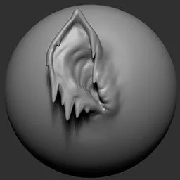 Blender 3D NS Creature Ear sculpting brush for detailed ear anatomy on 3D models.