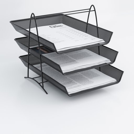 Desktop filing system with documents Stationeries models BlenderKit