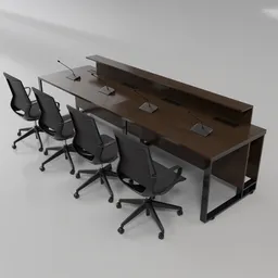 Lectern furniture set with microphones