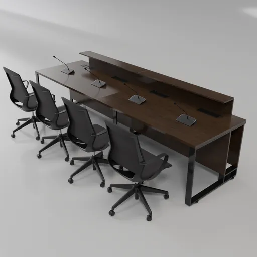 Lectern furniture set with microphones