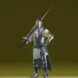 Knight With Spear- LowPoly