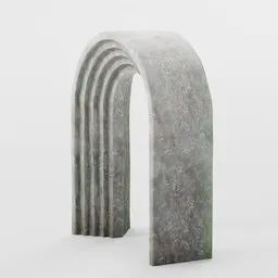 Detailed 3D Norman archway model with realistic textures for use in Blender or other 3D software.