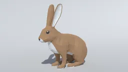 Low Poly Cartoon Rabbit