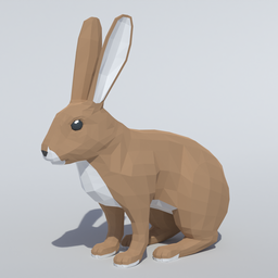Low Poly Cartoon Rabbit