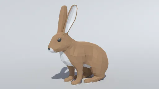 Low Poly Cartoon Rabbit