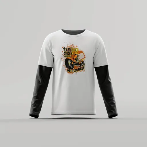 "Turbo Chicks" Layered Motorcycle