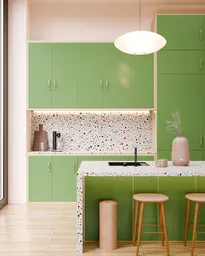 Modern Green Terrazzo Kitchen