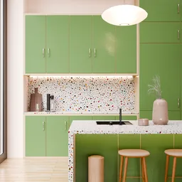 Modern Green Terrazzo Kitchen