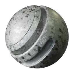 Detailed PBR texture of damaged metal with scratches and weathering for 3D Blender materials.