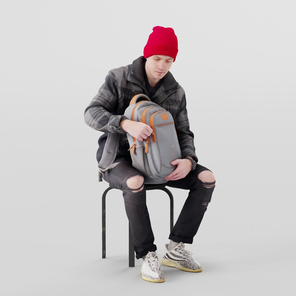 Unzipping a backpack | Men models | Blendkit