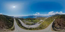 Ocean and Mountain Aerial Landsacpe 17k