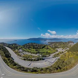 Ocean and Mountain Aerial Landsacpe 17k