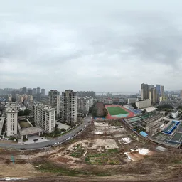 Highsky clouds old building