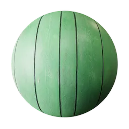 Painted wooden planks