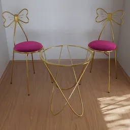 Elegant Gold Bow Bistro Set
