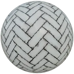 Worn Herringbone Brick Tiles