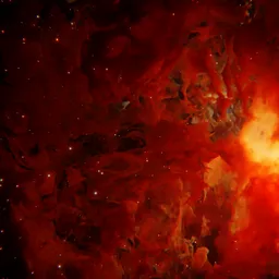 Intense Fiery Red Nebula Close Up