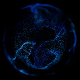 Abstract Glowing Particle Energy Orb