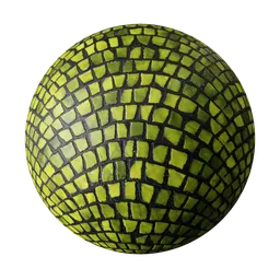 Stylized Lime Mosaic Tile PBR