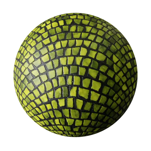 Stylized Lime Mosaic Tile PBR