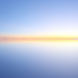 Calm gradient sunset HDR for 3D scene lighting, with serene blue to golden hues reflecting off the water.
