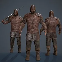 Game-ready medieval warrior