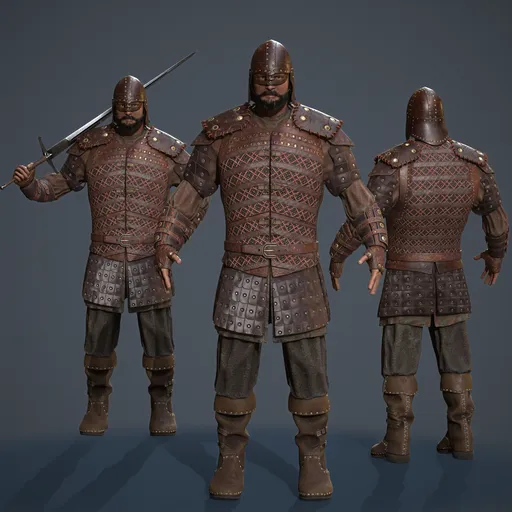 Game-ready medieval warrior