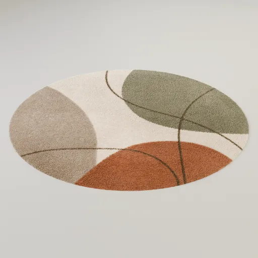 Round Abstract Line Rug