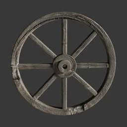 Old Wooden Wagon Wheel