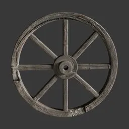 Old Wooden Wagon Wheel