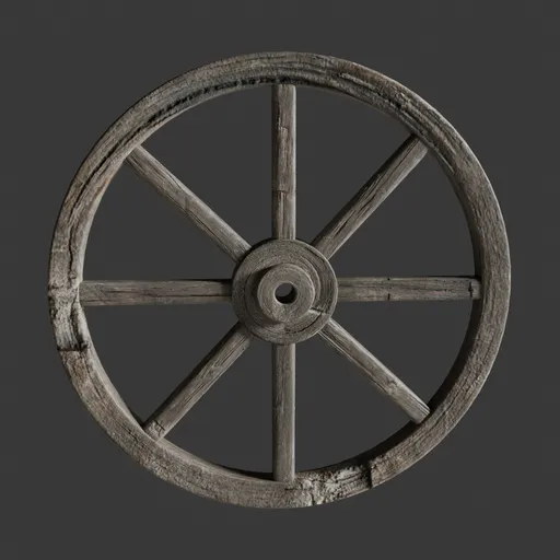 Old Wooden Wagon Wheel