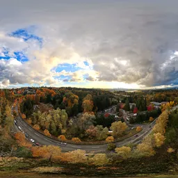 Fall Colorful City Sunset