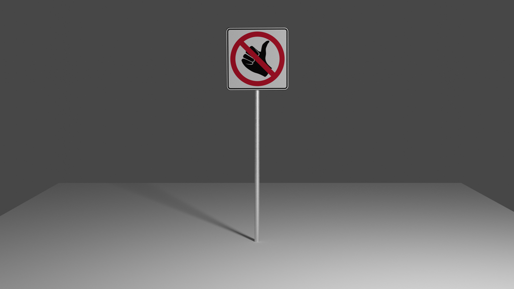 No hitch hiking FREE 3D Sign models BlenderKit