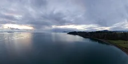 Cloudy Sunrise Aerial Ocean Coast