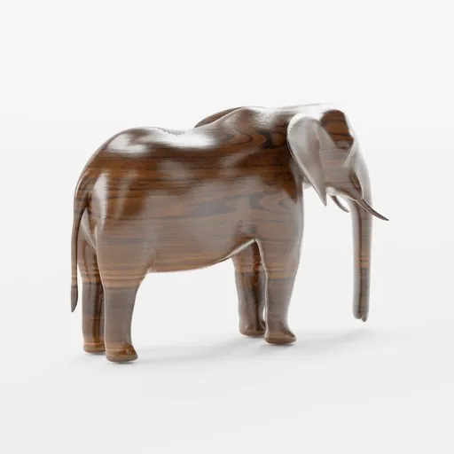 Detailed 3D elephant model sculpted in marble effect, perfect for Blender artists and 3D furniture visualizations.