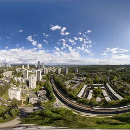 Sunny Cloudy Day City Buildings