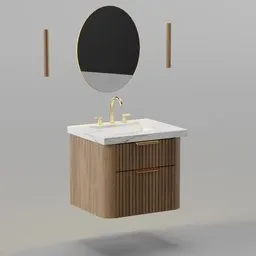 Liljan Single Bathroom Vanity + mirror