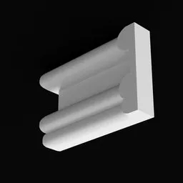 Elegant customizable 3D crown molding piece for architectural visualization in Blender, with precise sizing for easy integration.