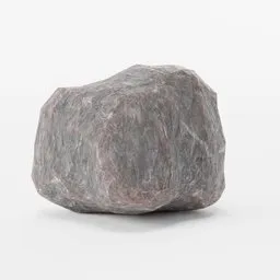 "Low-poly grey boulder rock with PBR textures inspired by Lars Jonson Haukaness, perfect for 3D landscape scenes in Blender 3D software. Detailed and realistic digital illustration in the style of Vija Celmins, with a touch of simplified realism. Ideal for adding a touch of nature to your digital creations."