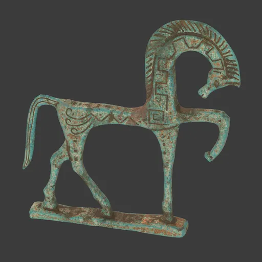 Horse bronze statue rusted
