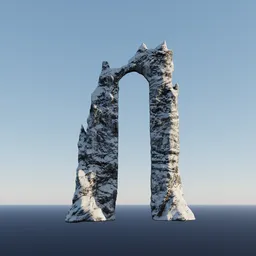 Snow Rock Arch Low Poly