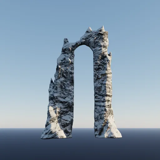Snow Rock Arch Low Poly
